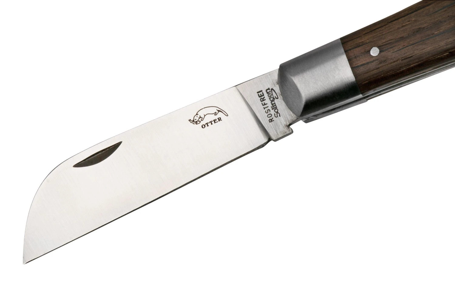 Otter Anchor Knife SET 172 Large Stainless, Smoked Oak, Brass Anchor, Leather Strap Navaja - Imagen 3