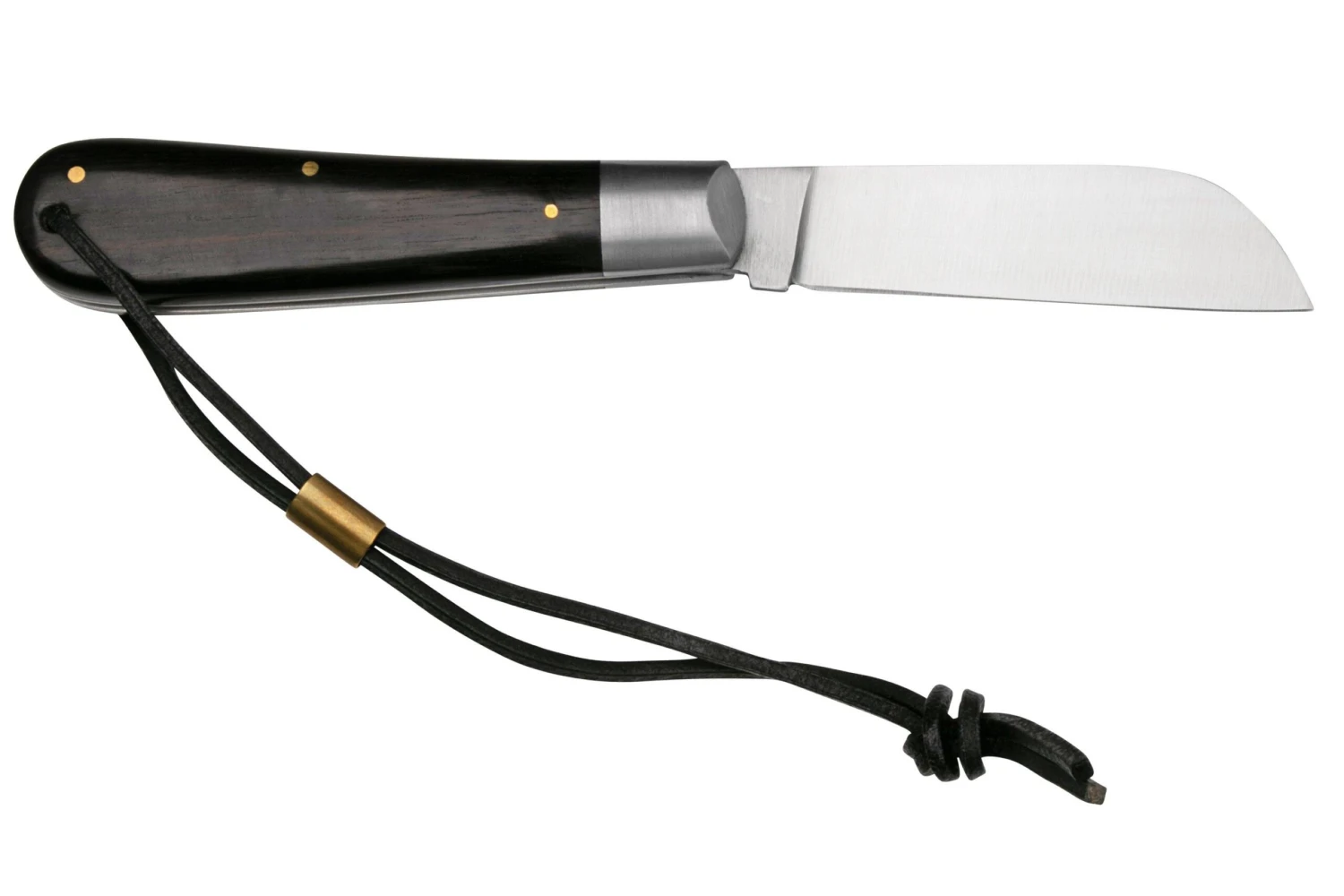 Otter Anchor Knife SET 173 Large Stainless, Grenadilla, Brass Anchor, Leather Strap Navaja - Imagen 2