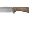 QSP Knife Pelican QS118-A1 Stonewash, Textured Brown Micarta Navaja