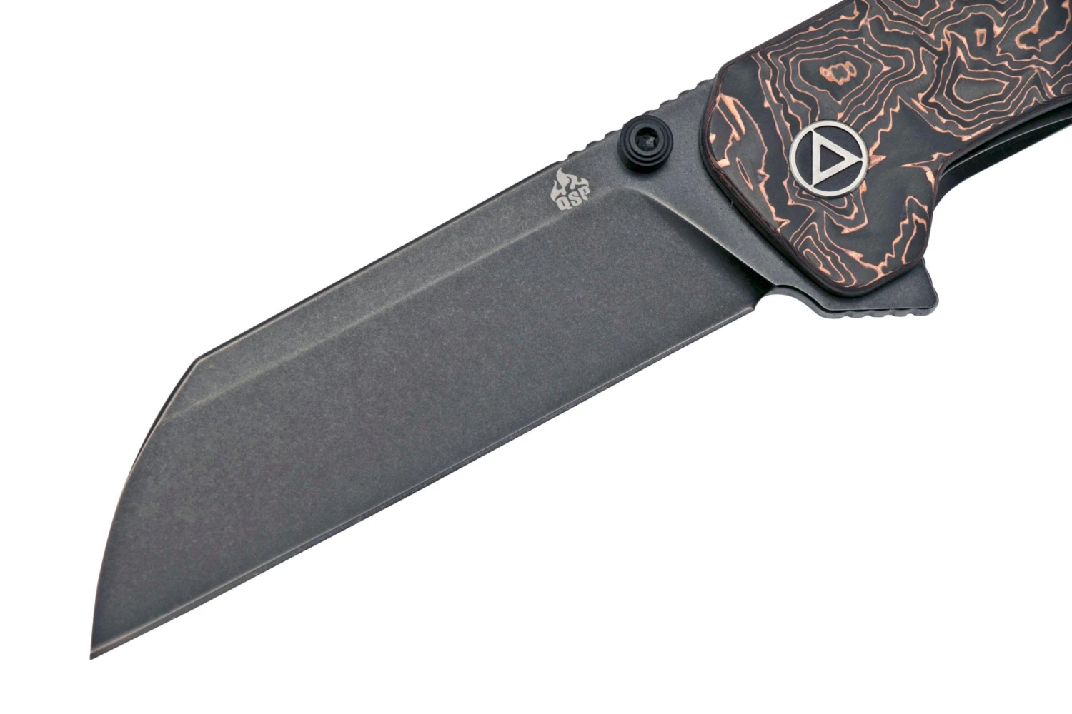 QSP Knife Penguin XL QS130XL-E2, Blackwashed 20CV, Copper Foil Carbon Fibre Navaja - Imagen 3