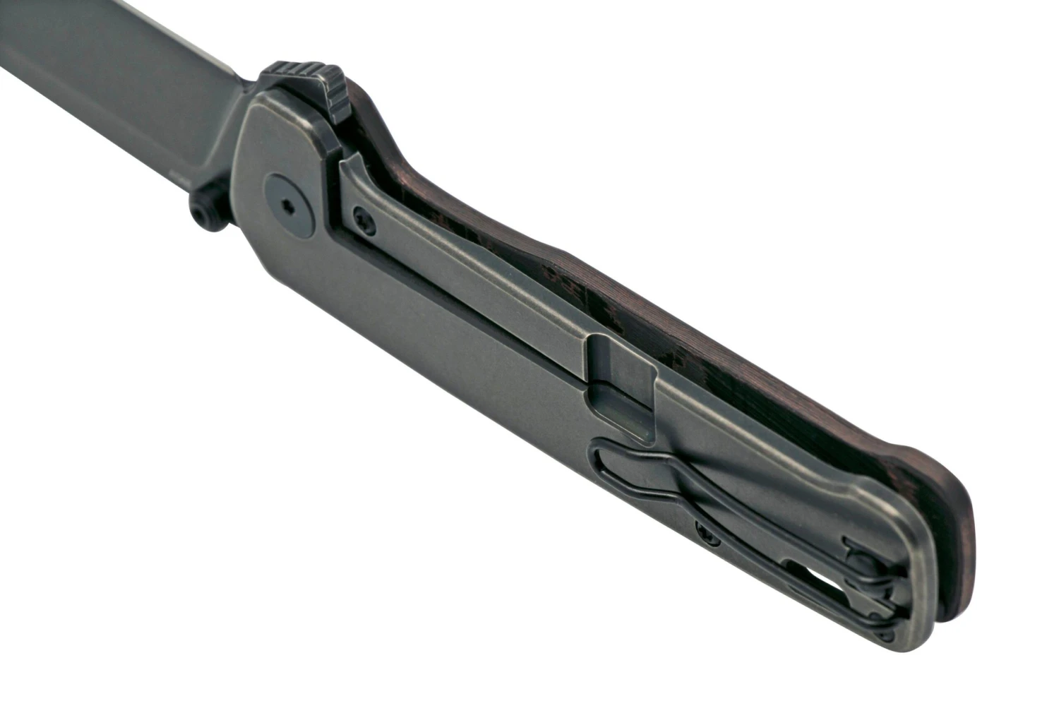 QSP Knife Penguin XL QS130XL-E2, Blackwashed 20CV, Copper Foil Carbon Fibre Navaja - Imagen 4