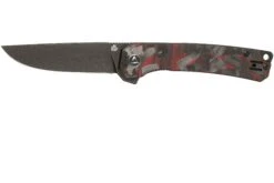 QSP Knife Osprey QS139-F2 Red Shredded Carbon Fibre, Blackwashed, Navaja