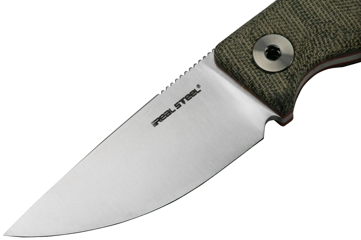 Real Steel CVX-80 OD Green Micarta 3562 Convex Cuchillo Bushcraft, Poltergeist Design - Imagen 3