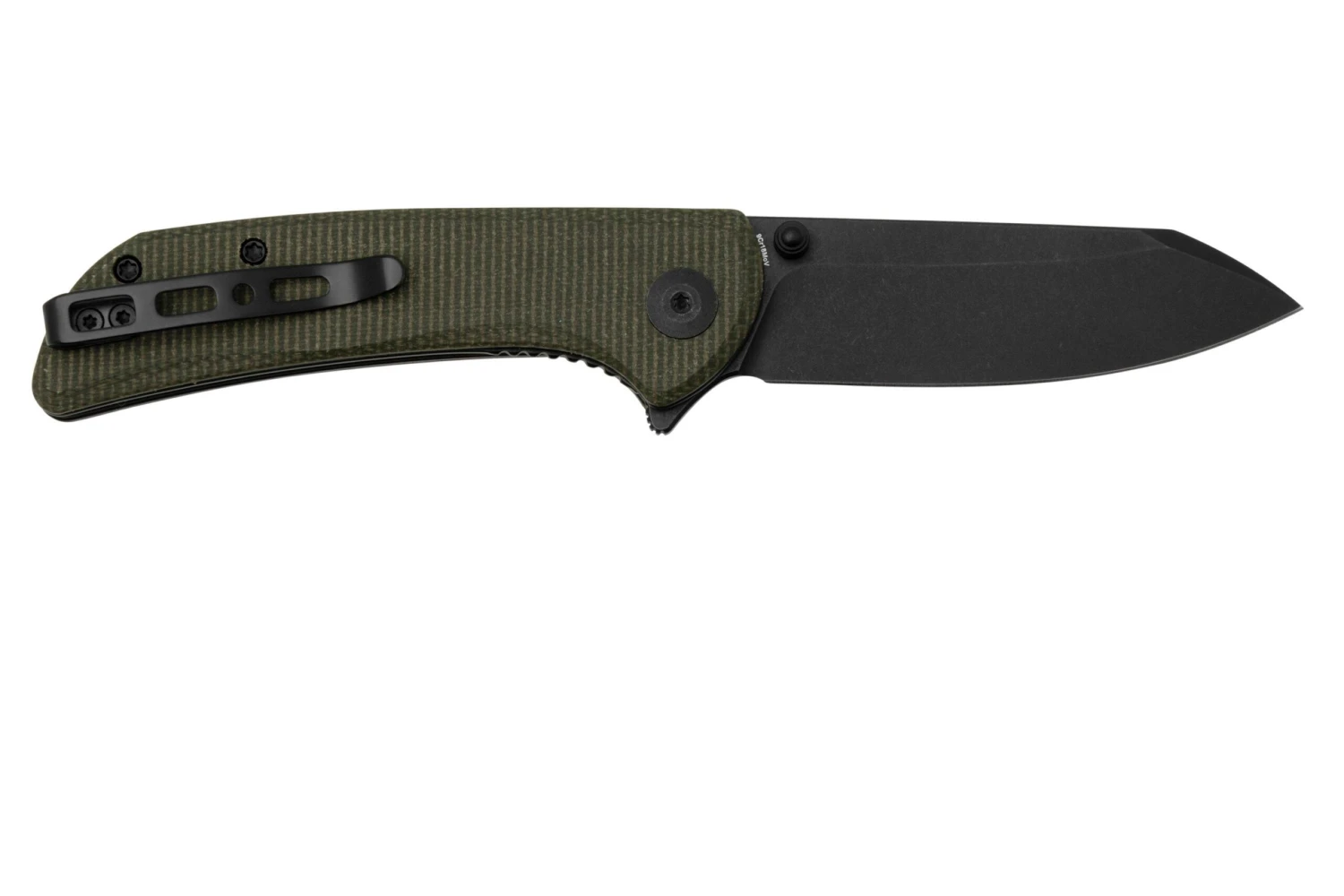 SENCUT Fritch S22014-1 Green Canvas Micarta Black Stonewashed, Navaja - Imagen 2