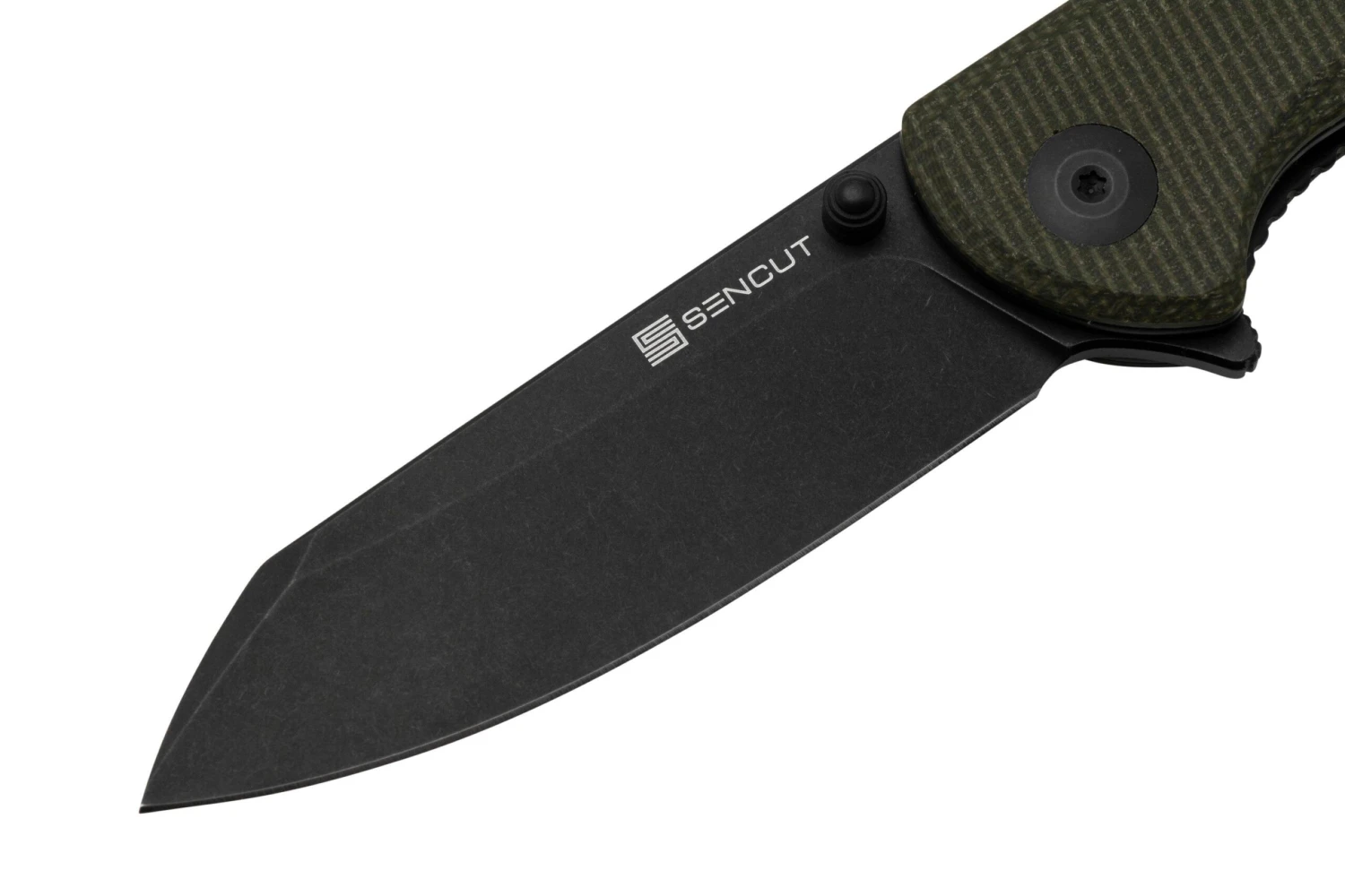 SENCUT Fritch S22014-1 Green Canvas Micarta Black Stonewashed, Navaja - Imagen 3