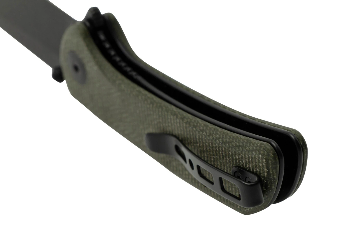 SENCUT Fritch S22014-1 Green Canvas Micarta Black Stonewashed, Navaja - Imagen 4