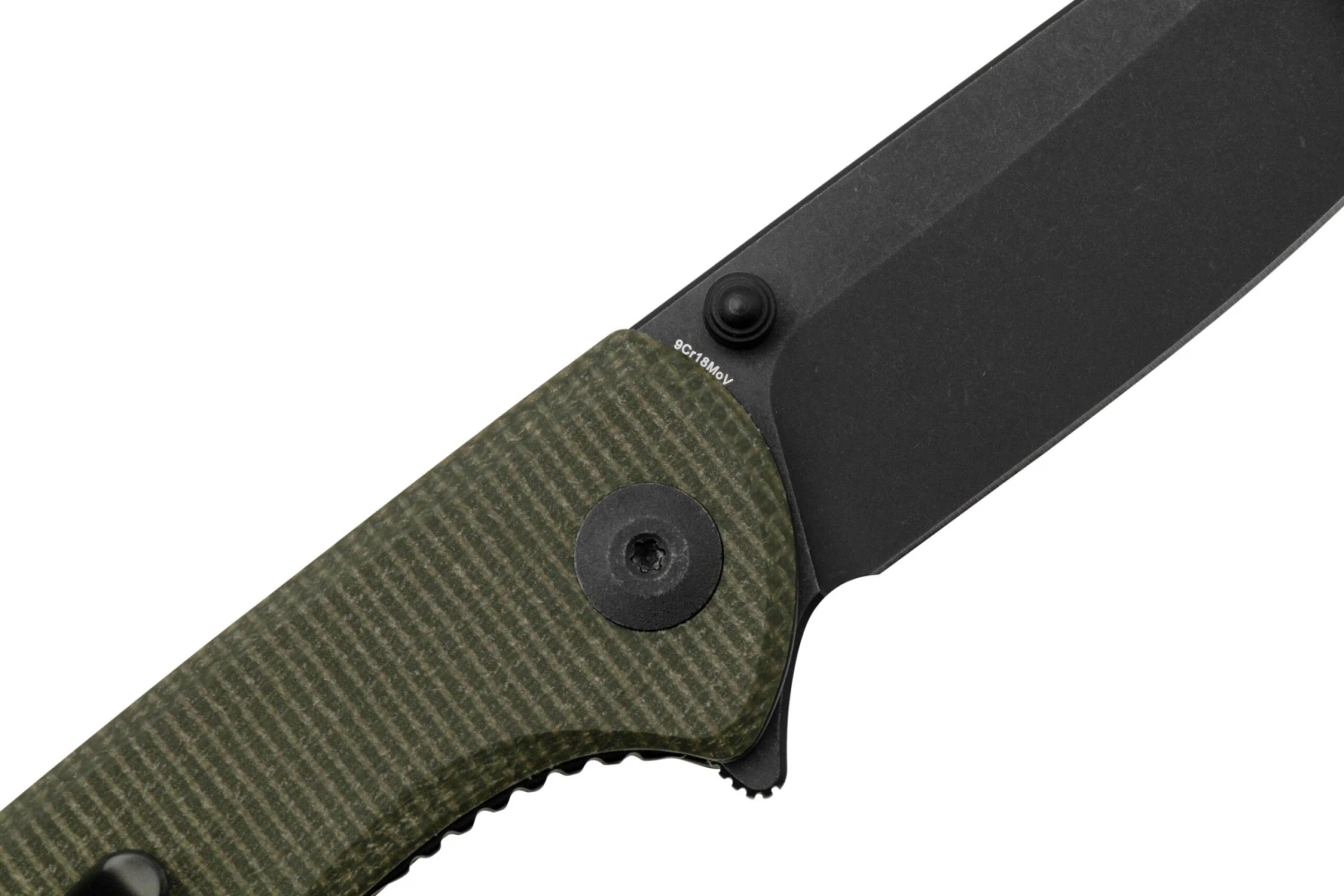 SENCUT Fritch S22014-1 Green Canvas Micarta Black Stonewashed, Navaja - Imagen 5