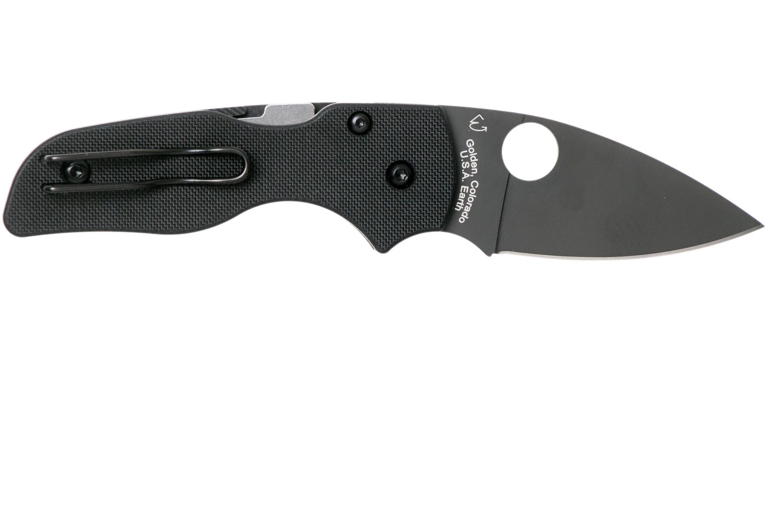 Spyderco Lil' Native C230GPBBK Plain Edge Navaja, Negro - Imagen 2