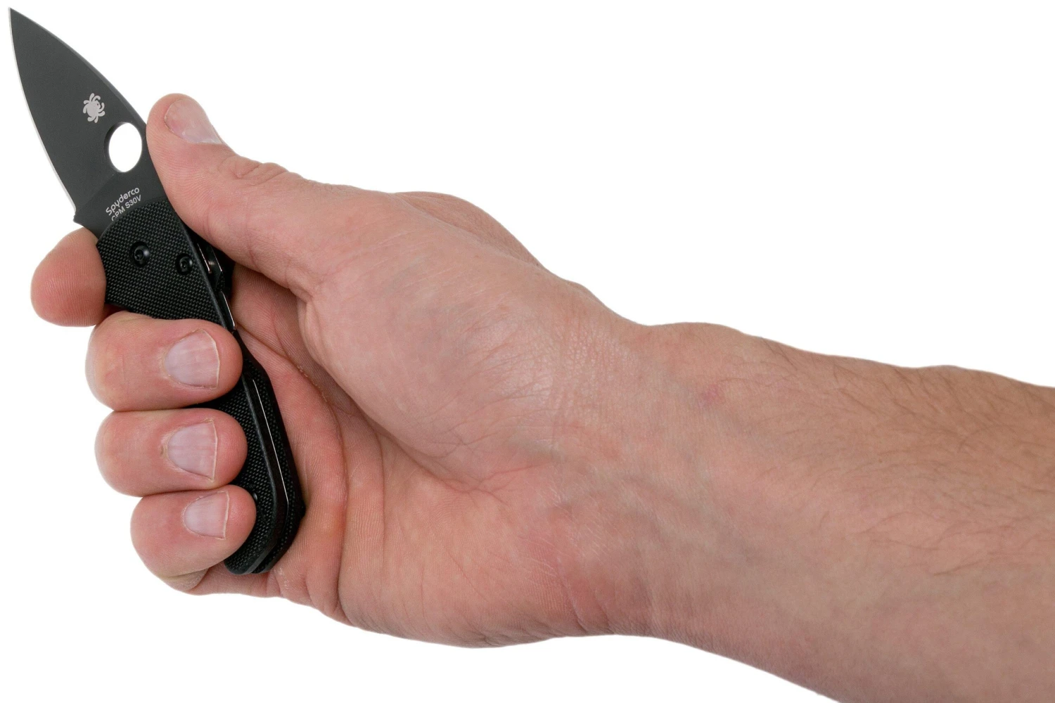 Spyderco Lil' Native C230GPBBK Plain Edge Navaja, Negro - Imagen 8