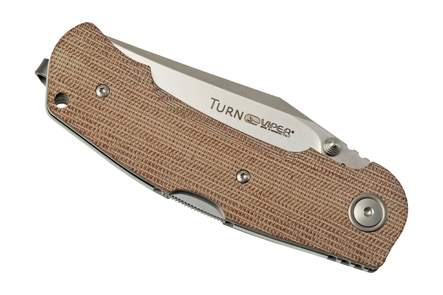 Viper Turn V5988CN Natural Canvas Micarta Navaja, Fabrizio Silvestrelli Design - Imagen 6