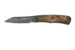 Viper Hug V5991BRS Black Blade, Black Stonewashed Bronze Star Navaja, Sacha Thiel Design