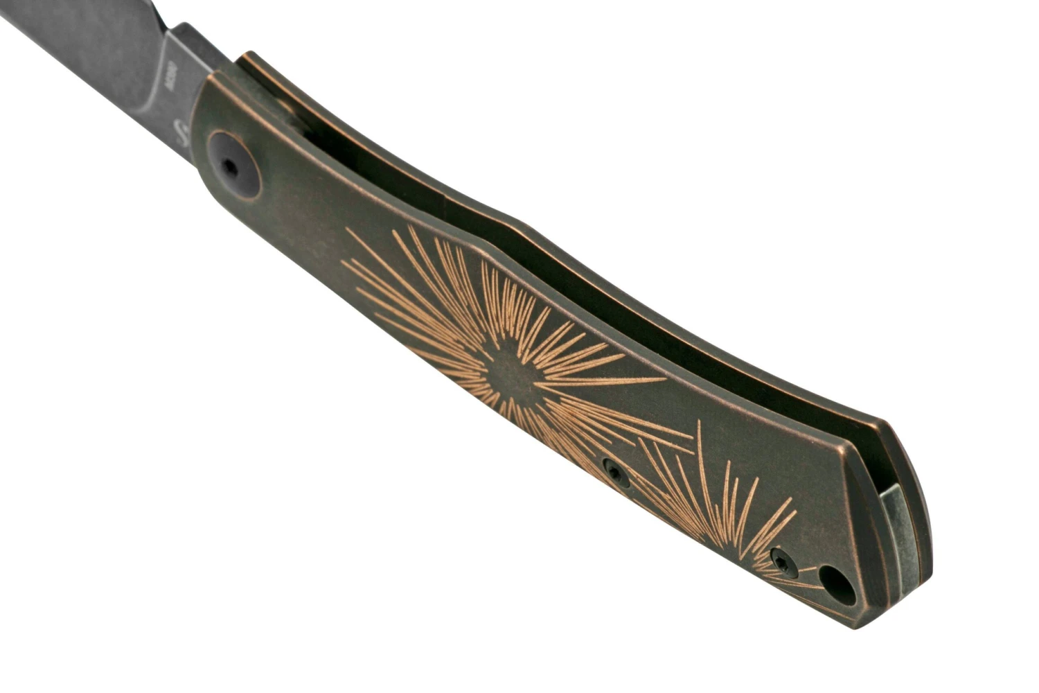 Viper Hug V5991BRS Black Blade, Black Stonewashed Bronze Star Navaja, Sacha Thiel Design - Imagen 4