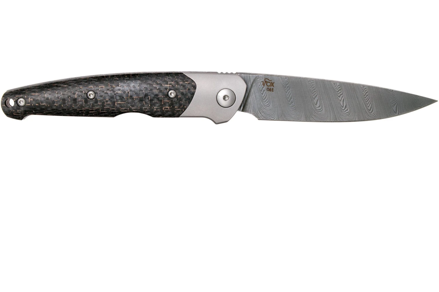 Viper Key VA5978FCB Bolster Damascus Copper Carbon Fibre Navaja - Imagen 2