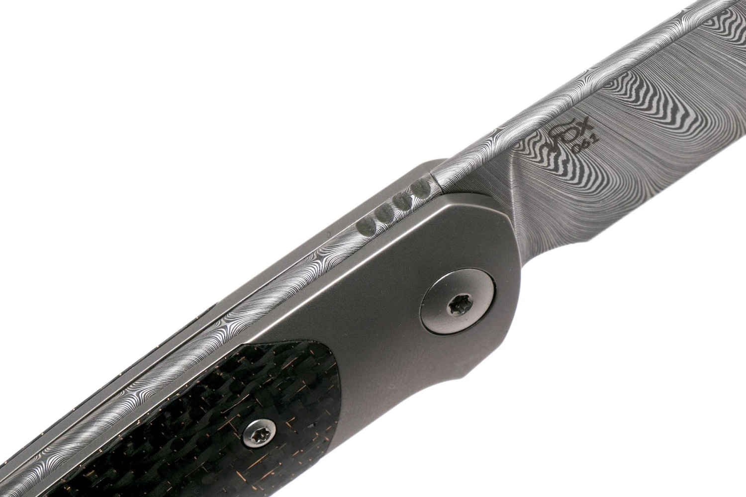 Viper Key VA5978FCB Bolster Damascus Copper Carbon Fibre Navaja - Imagen 6