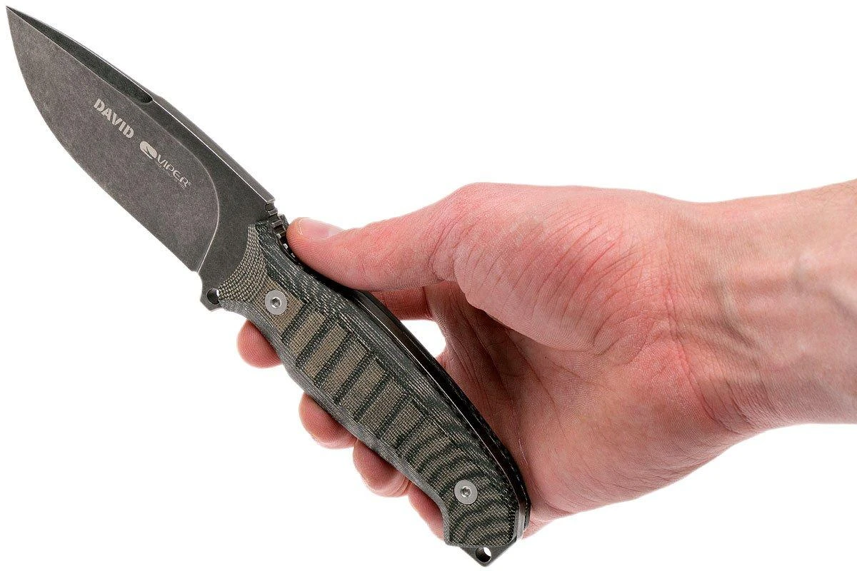 Viper David Evolution 4002ECB D2, Black Micarta, Cuchillo Fijo - Imagen 7