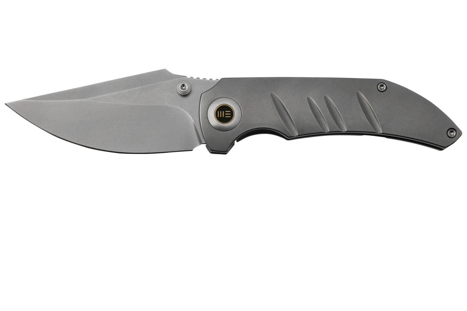 WE Knife Riff-Raff Grey Titanium, Blasted CPM 20CV WE22020B-4 Navaja, Diseño De Matt Christensen