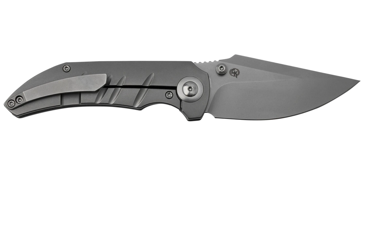 WE Knife Riff-Raff Grey Titanium, Blasted CPM 20CV WE22020B-4 Navaja, Diseño De Matt Christensen - Imagen 2