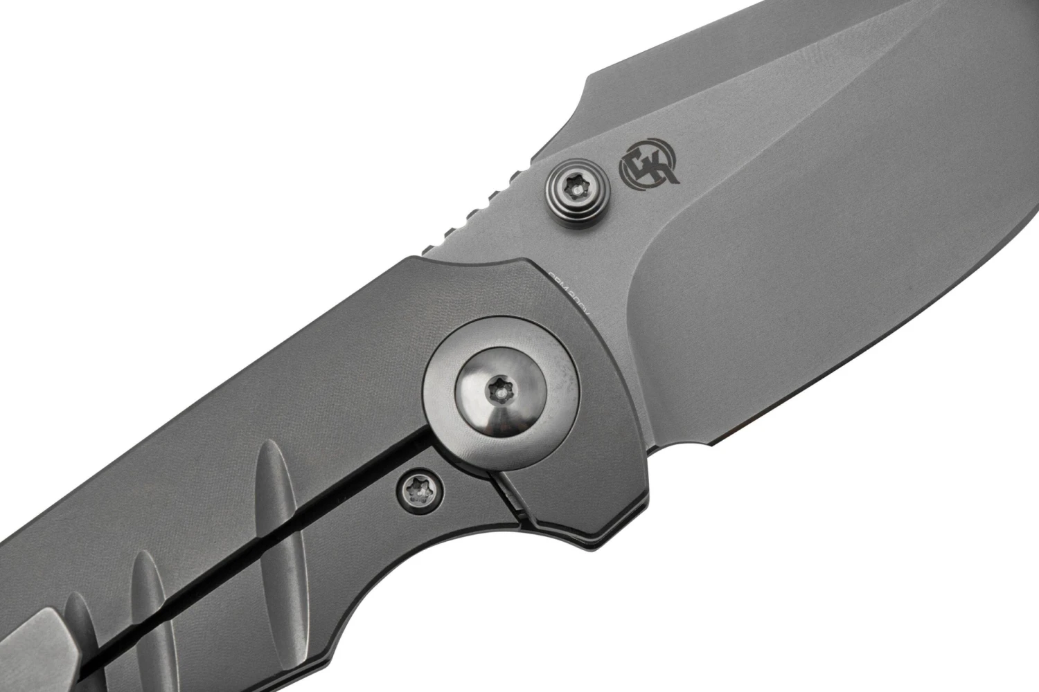 WE Knife Riff-Raff Grey Titanium, Blasted CPM 20CV WE22020B-4 Navaja, Diseño De Matt Christensen - Imagen 5