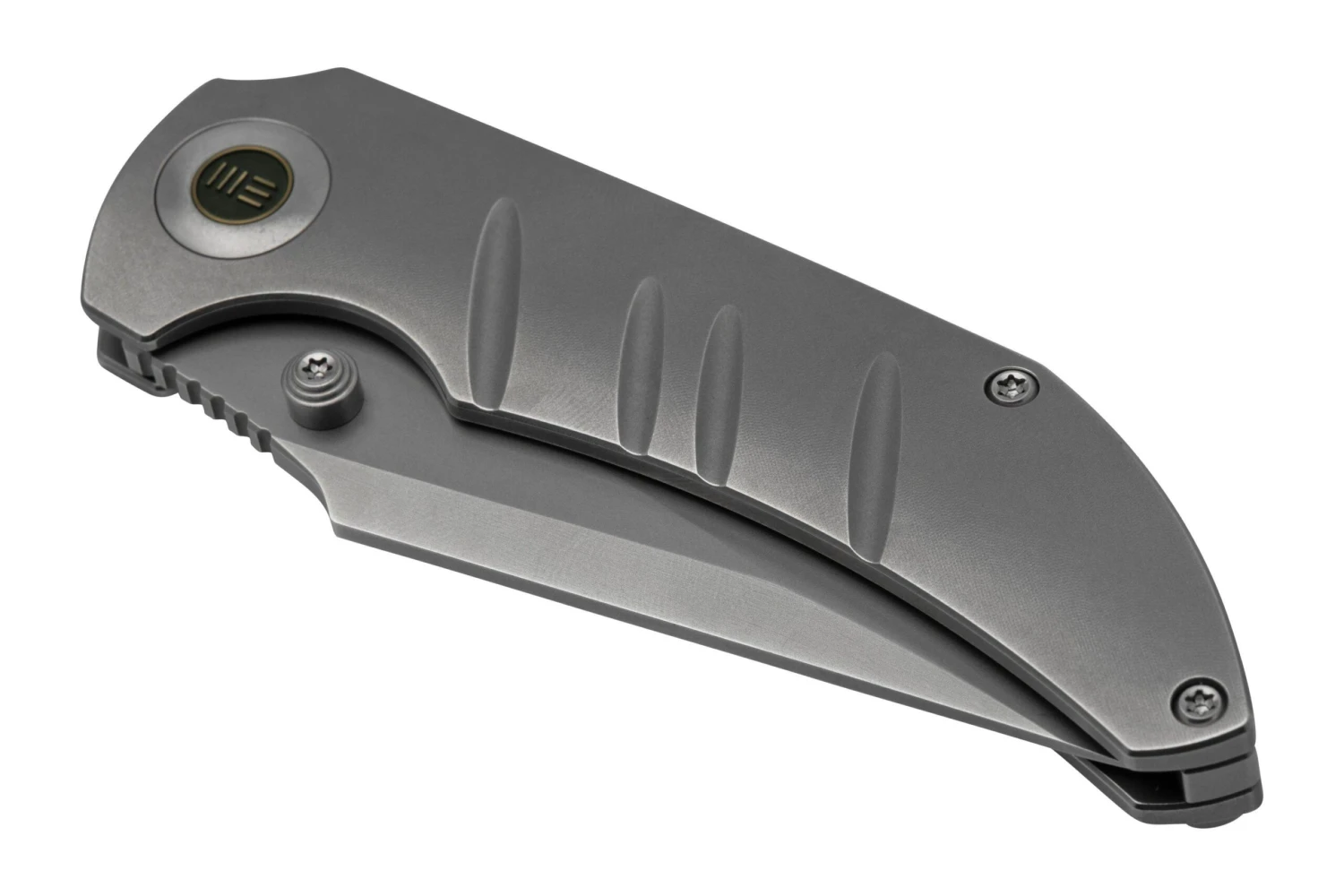 WE Knife Riff-Raff Grey Titanium, Blasted CPM 20CV WE22020B-4 Navaja, Diseño De Matt Christensen - Imagen 6